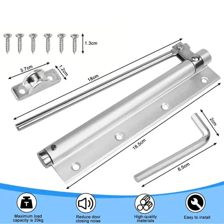 Niki | Automatic door closer – Stainless steel, quiet, easy installation