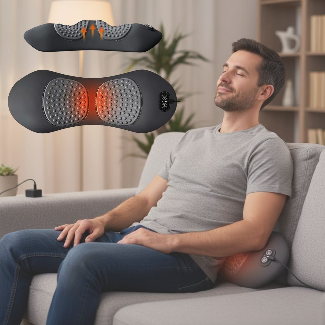 Niki | Back Pain Massagers with Heat & Vibration, Back Support for Sciatica Relief, Lumbar Pain & Posture Correction – 3-in-1 Home Therapy