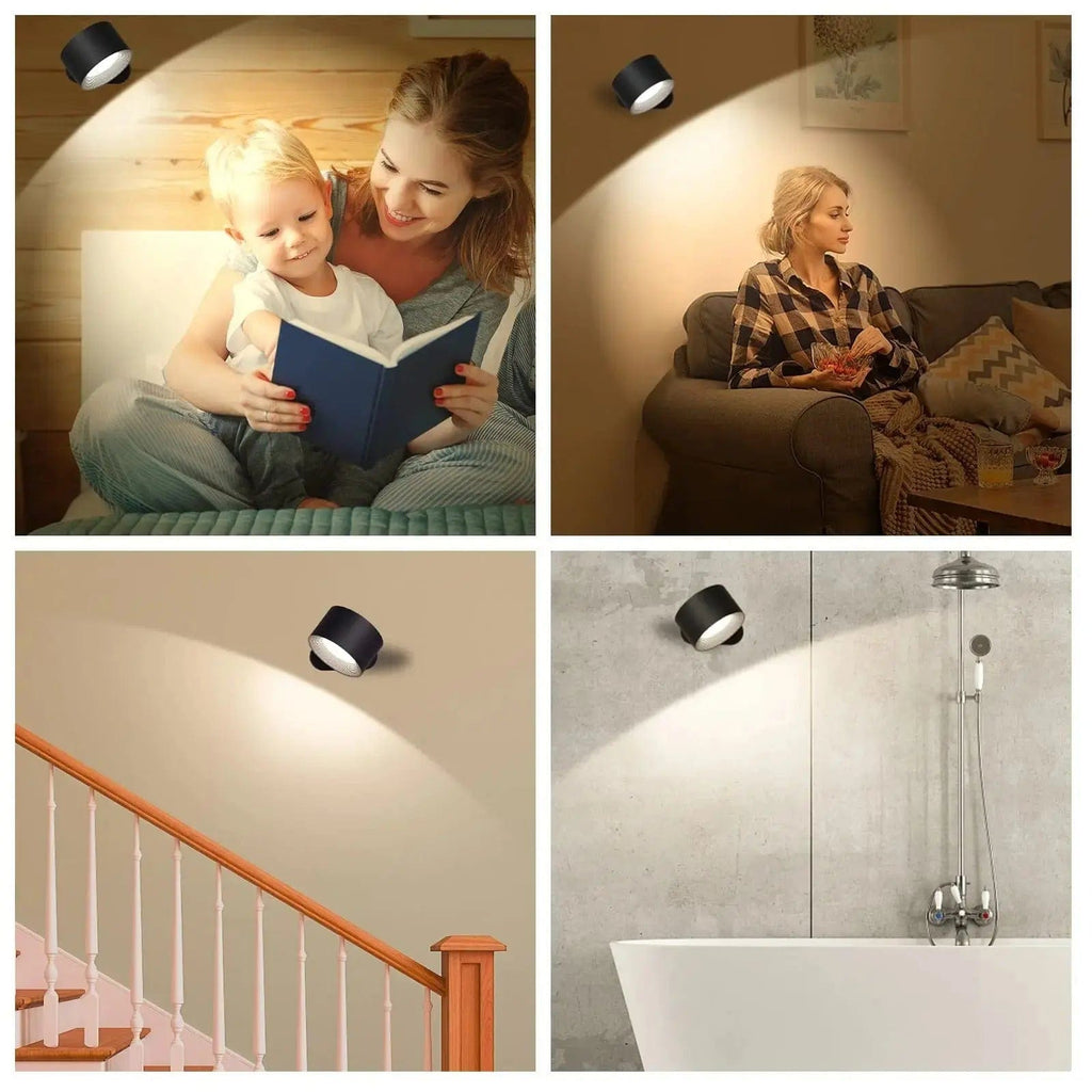 Niki | Battery-Powered Wall Lamp | Rechargeable, 360° Adjustable and Wireless for Bedrooms, Hallways, and Reading Nooks