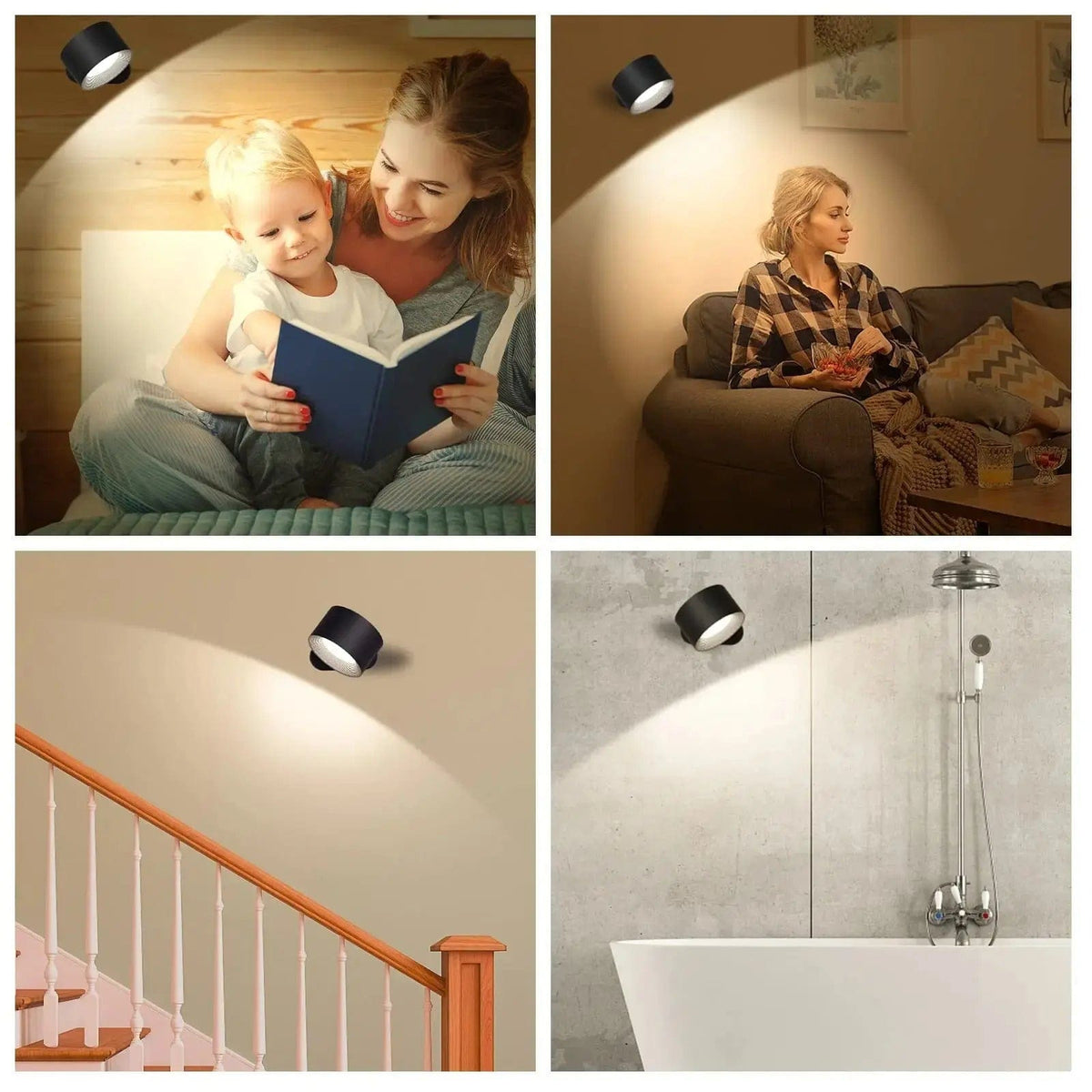 Niki | Battery-Powered Wall Lamp | Rechargeable, 360° Adjustable and Wireless for Bedrooms, Hallways, and Reading Nooks