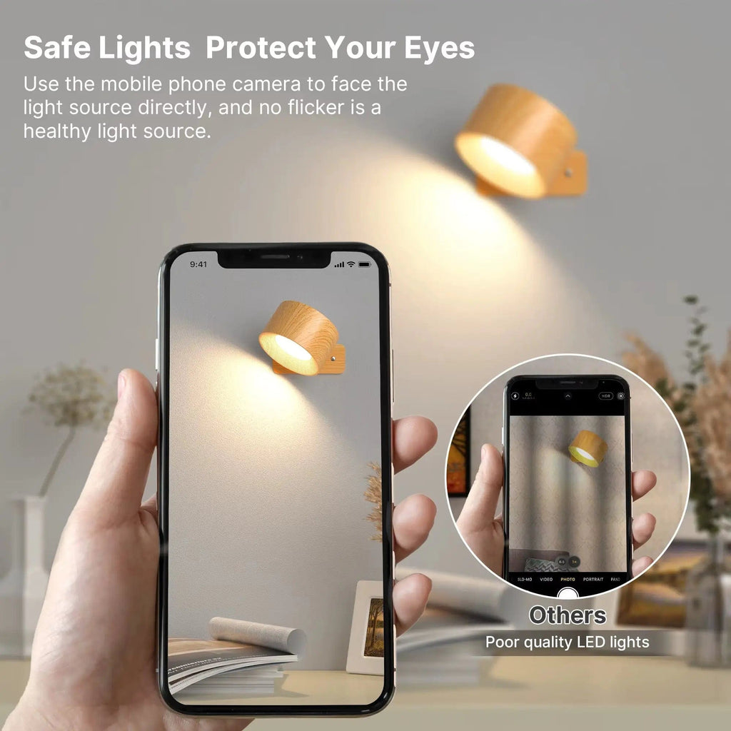 Niki | Battery-Powered Wall Lamp | Rechargeable, 360° Adjustable and Wireless for Bedrooms, Hallways, and Reading Nooks