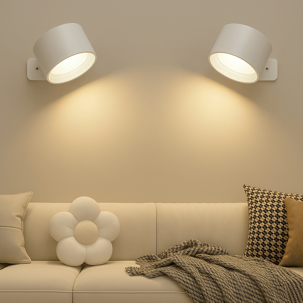 Niki | Battery-Powered Wall Lamp | Rechargeable, 360° Adjustable and Wireless for Bedrooms, Hallways, and Reading Nooks
