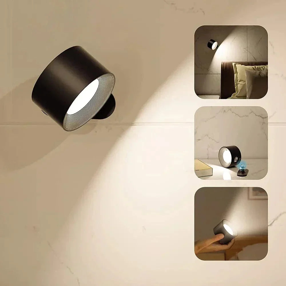 Niki | Battery-Powered Wall Lamp | Rechargeable, 360° Adjustable and Wireless for Bedrooms, Hallways, and Reading Nooks