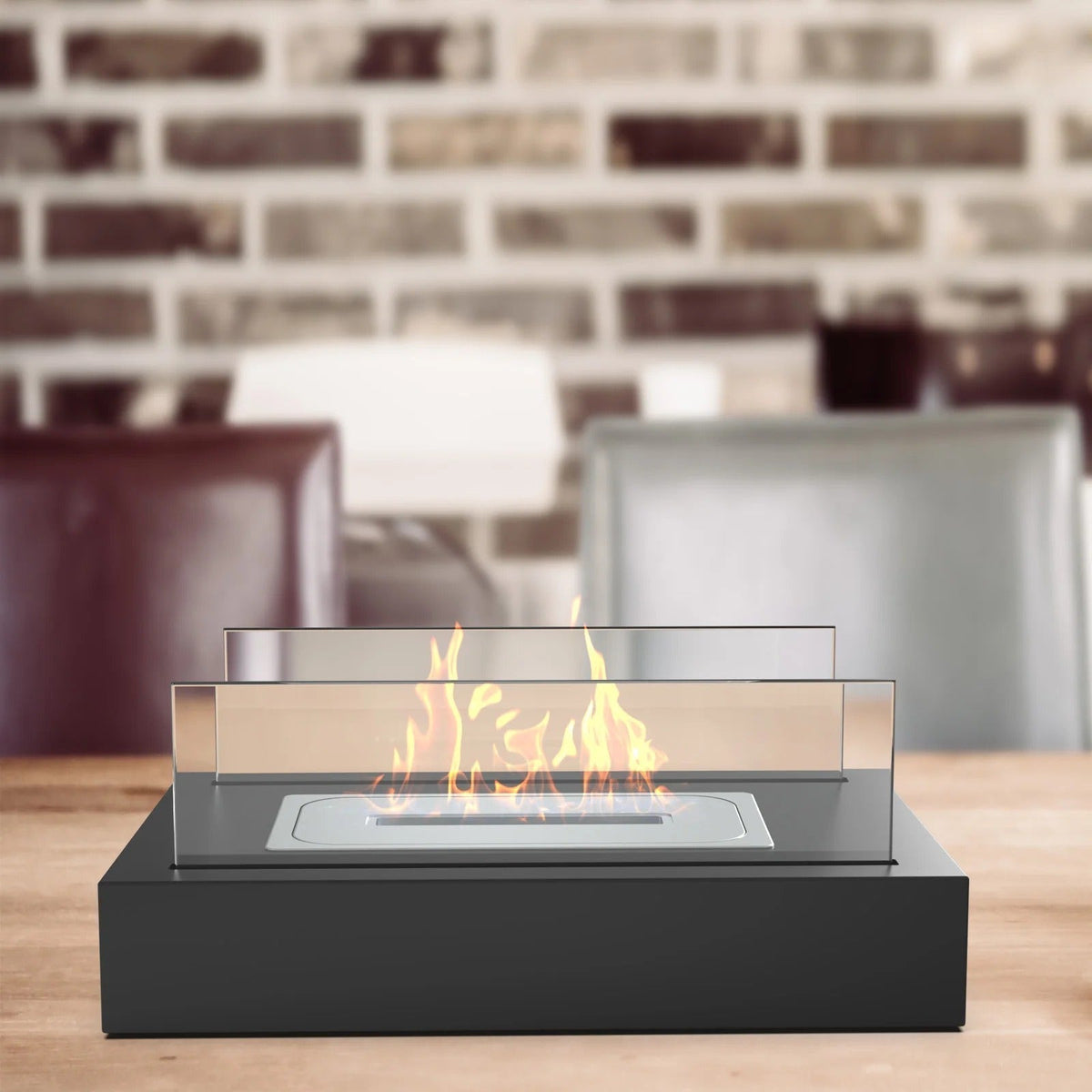 Niki | Bioethanol Table Fireplace – With Protective Glass, Indoor & Outdoor