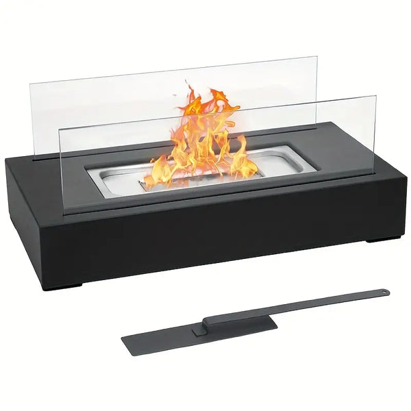 Niki | Bioethanol Table Fireplace – With Protective Glass, Indoor & Outdoor