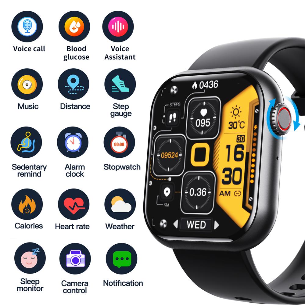 Niki | Blood Glucose Blood Pressure Blood Oxygen Sleep Monitor Waterproof Smartwatch