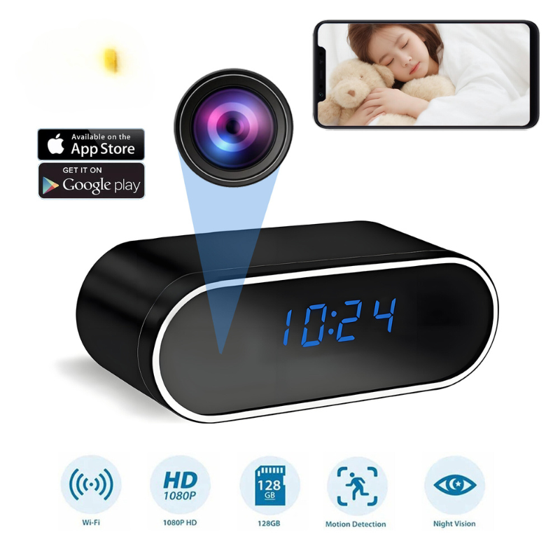 Niki | Clock Mini Camera, HD 1080P, Motion Detection