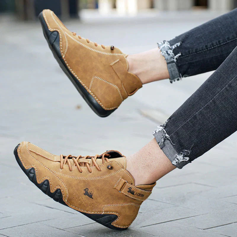 Men's Natural Leather Barefoot Sneakers