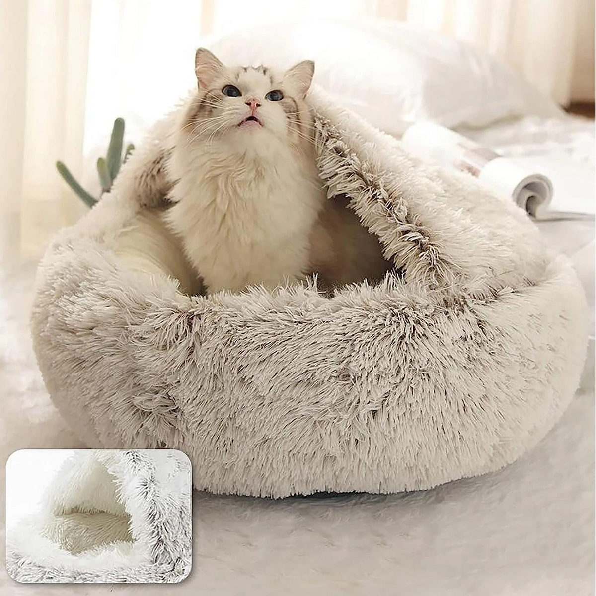 Niki | Cozy Cave Pet Bed | Calming and Comfortable Dog Bed for Deep Relaxation