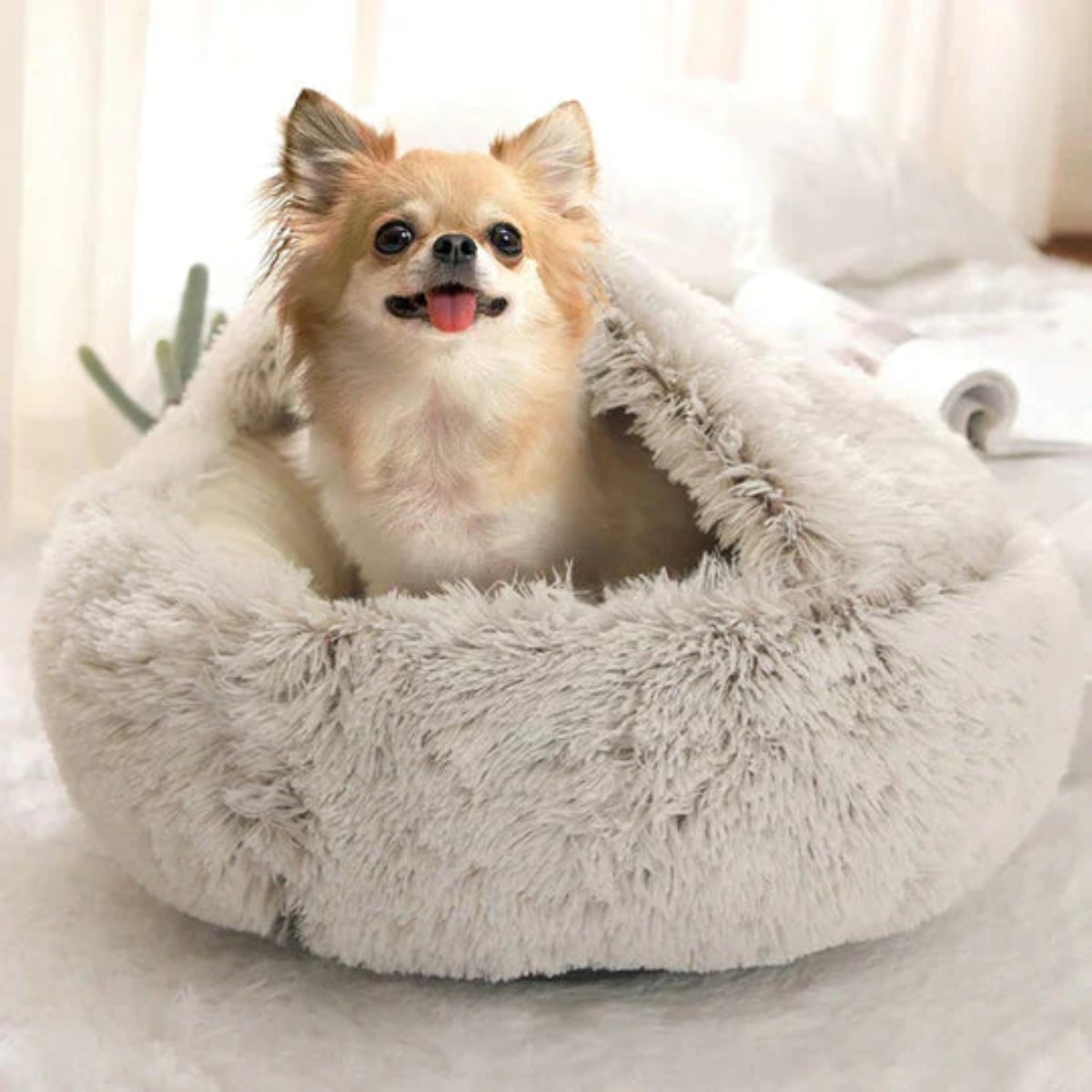 Niki | Cozy Cave Pet Bed | Calming and Comfortable Dog Bed for Deep Relaxation