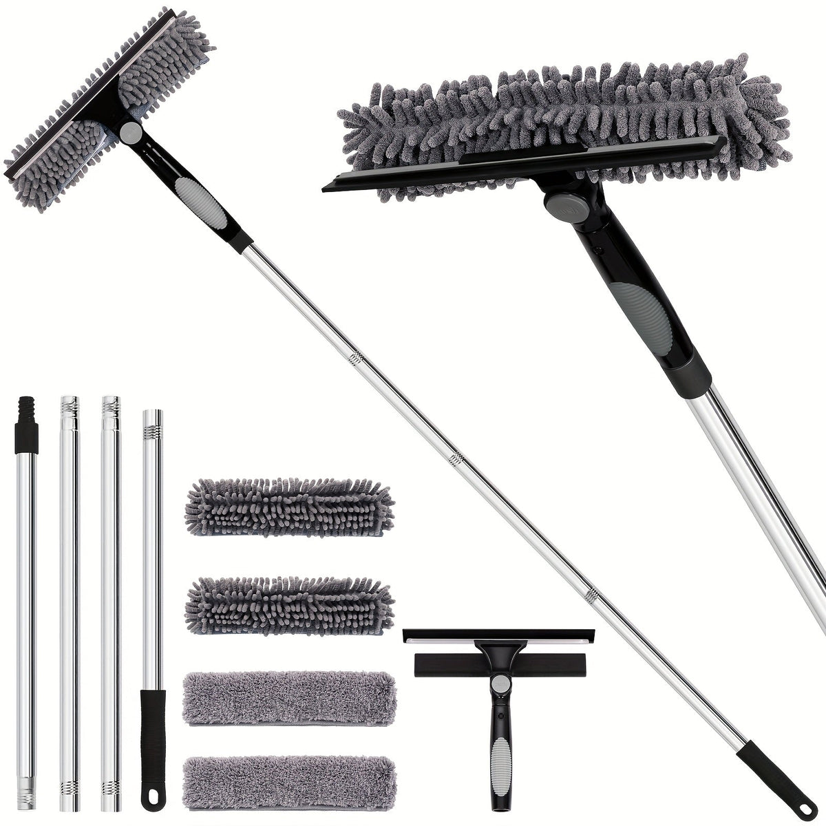 Niki | Crystal Clear Window Cleaner – Professional 2-in-1 Telescopic Window and Glass Cleaning System