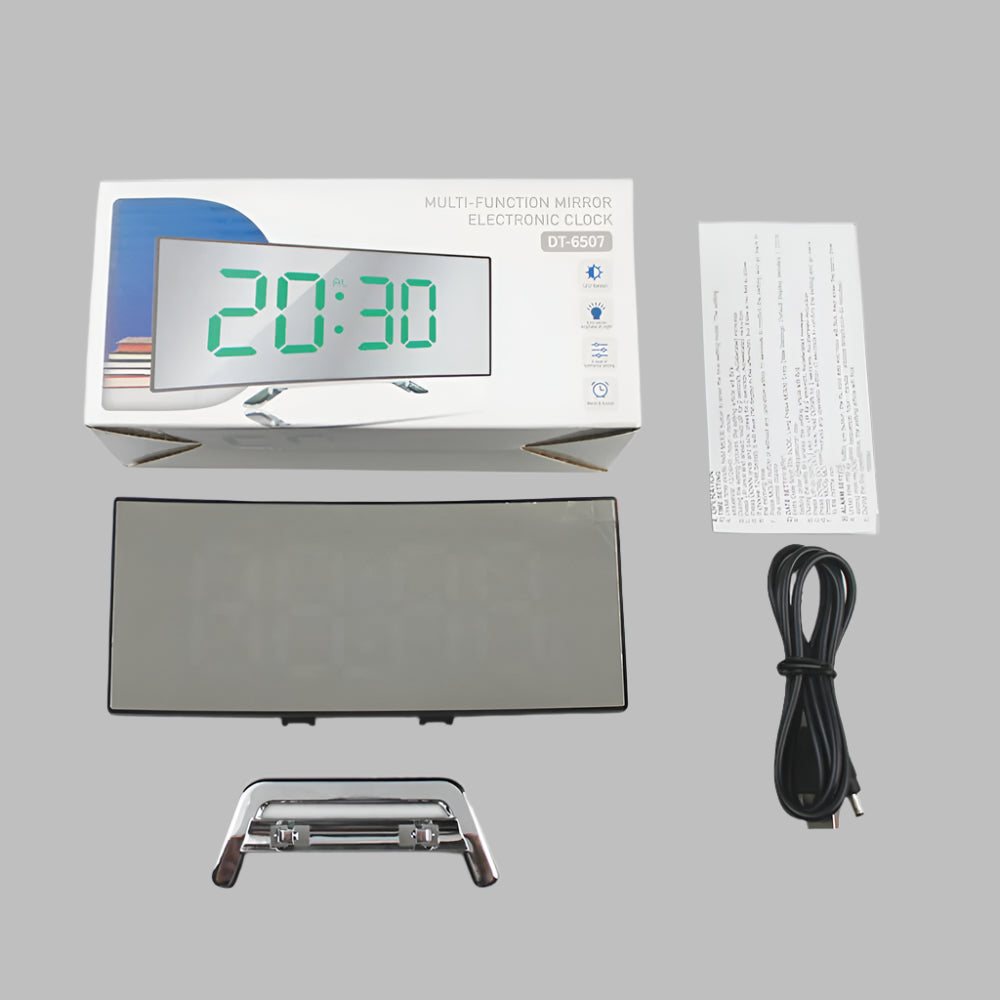 Niki | Curved Display LED Alarm Clock with Snooze