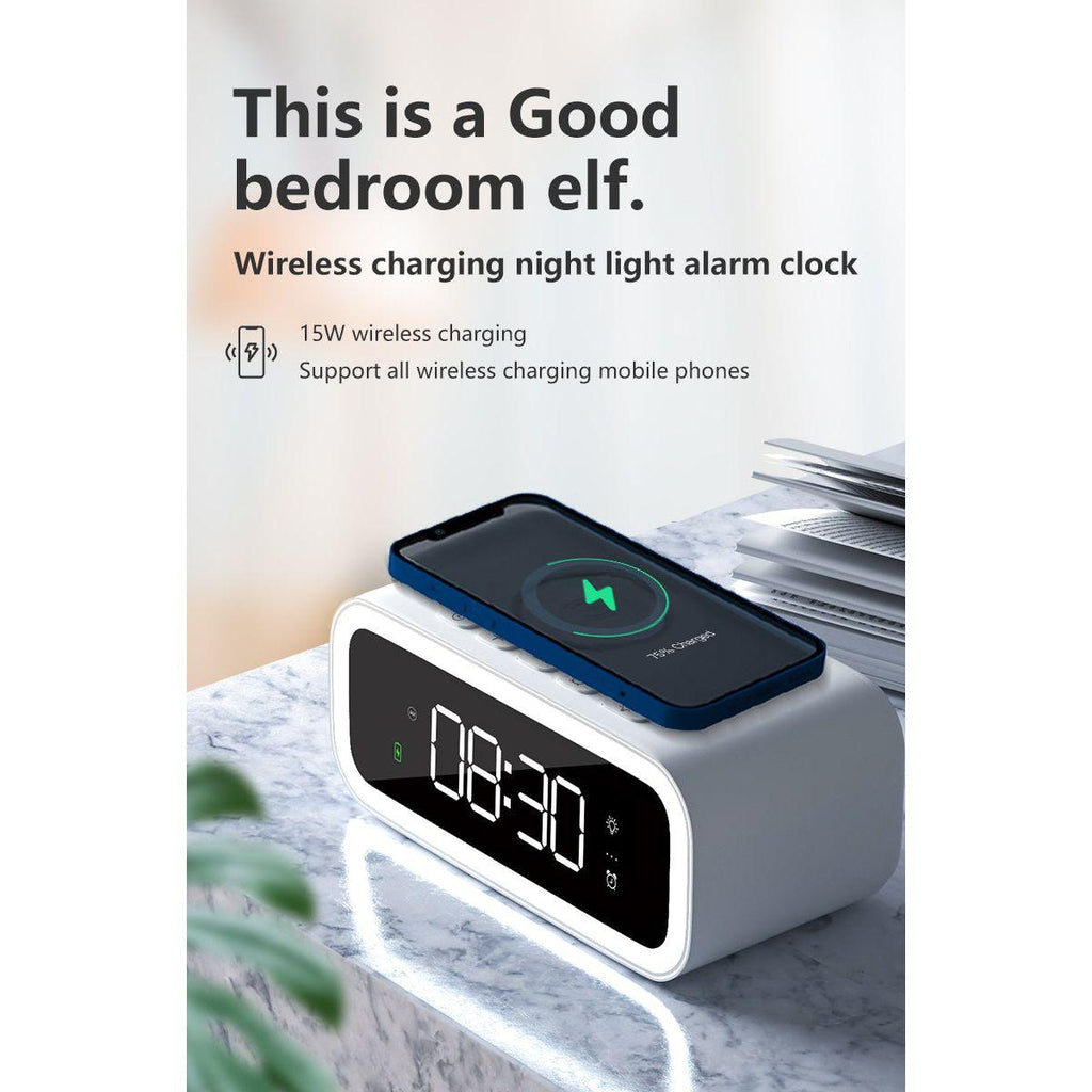 Niki | LED Alarm Clock with Built-in Wireless Charger