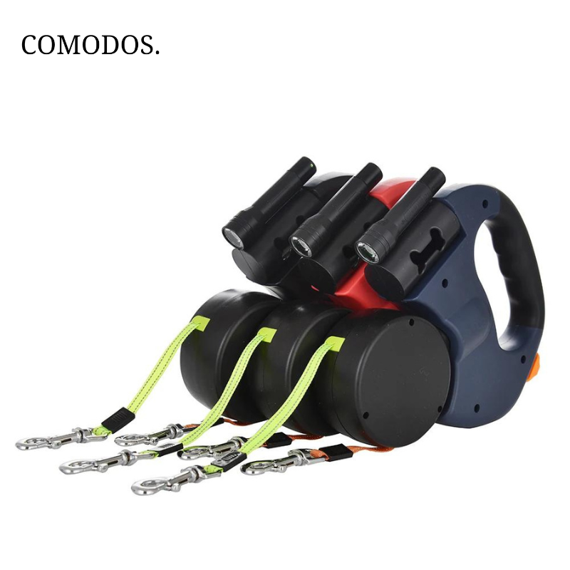 Niki | Retractable Dual Dog Leash with Built-in Light