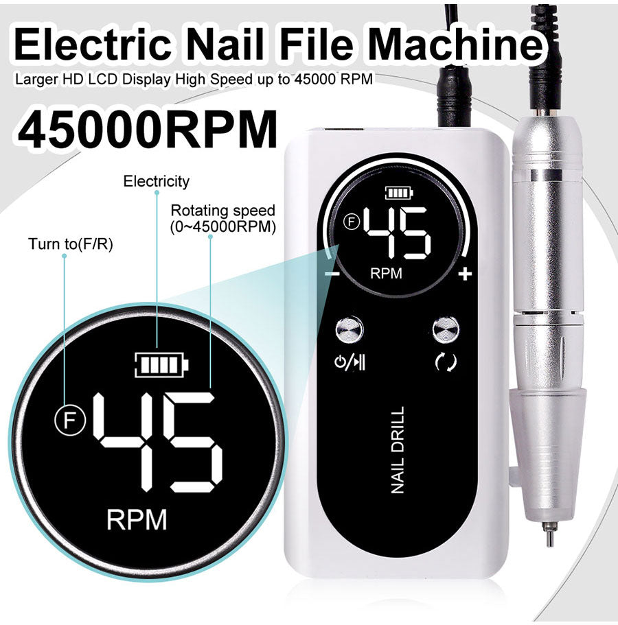 Niki | Electric Nail Drill 45000RPM Rechargeable Portable