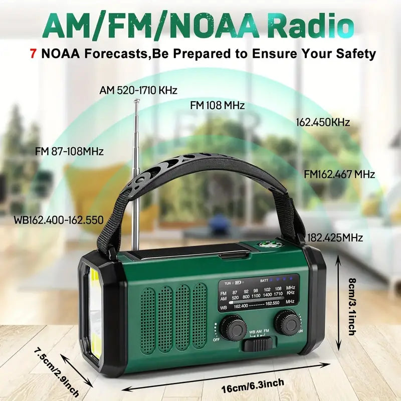 Niki | All-in-One Weather Radio with Crank, Solar, and USB Charger