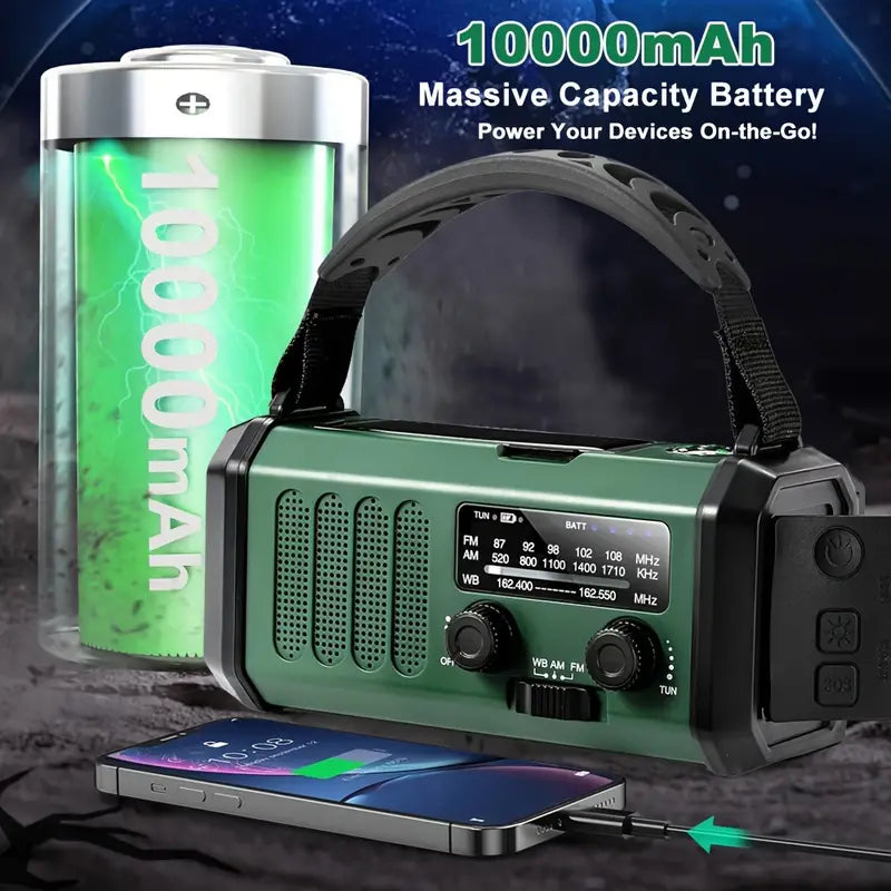 Niki | All-in-One Weather Radio with Crank, Solar, and USB Charger