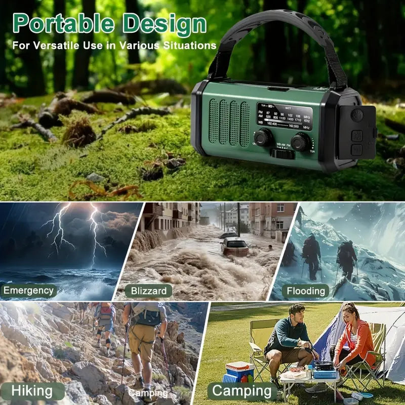 Niki | All-in-One Weather Radio with Crank, Solar, and USB Charger