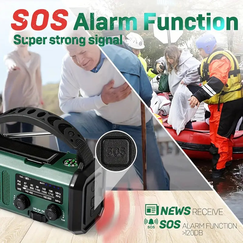 Niki | All-in-One Weather Radio with Crank, Solar, and USB Charger