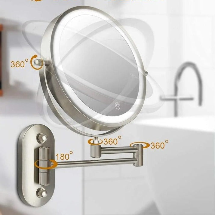Niki | Rechargeable LED Makeup Mirror: Portable, 10x Magnification, Adjustable Light