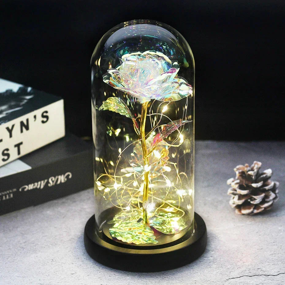 Niki – Eternal Rose in Glass Dome with Atmospheric LED Lighting
