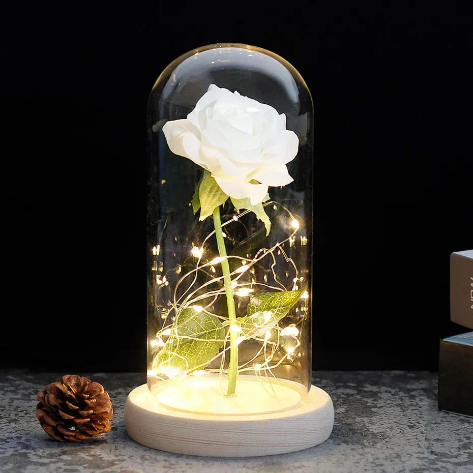 Niki – Eternal Rose in Glass Dome with Atmospheric LED Lighting