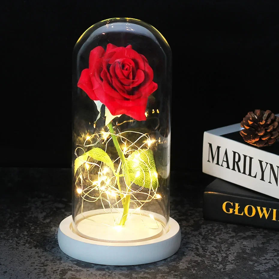 Niki – Eternal Rose in Glass Dome with Atmospheric LED Lighting