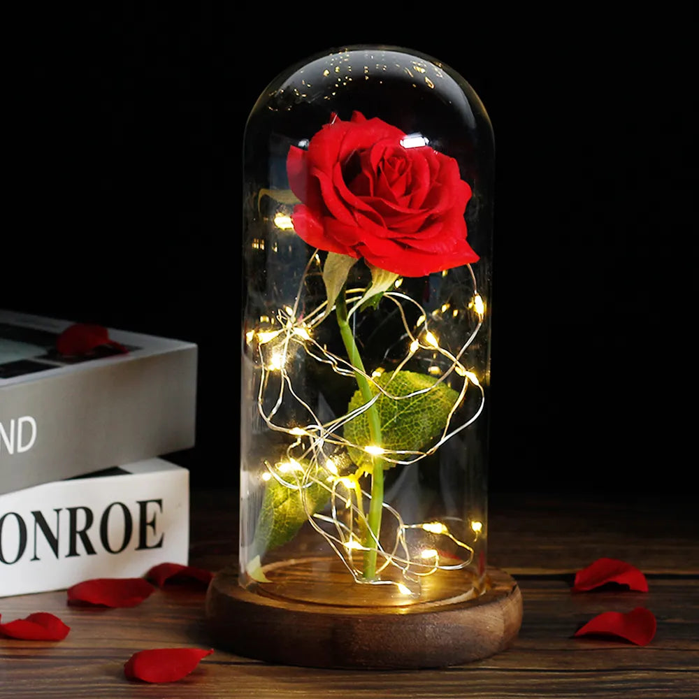 Niki – Eternal Rose in Glass Dome with Atmospheric LED Lighting
