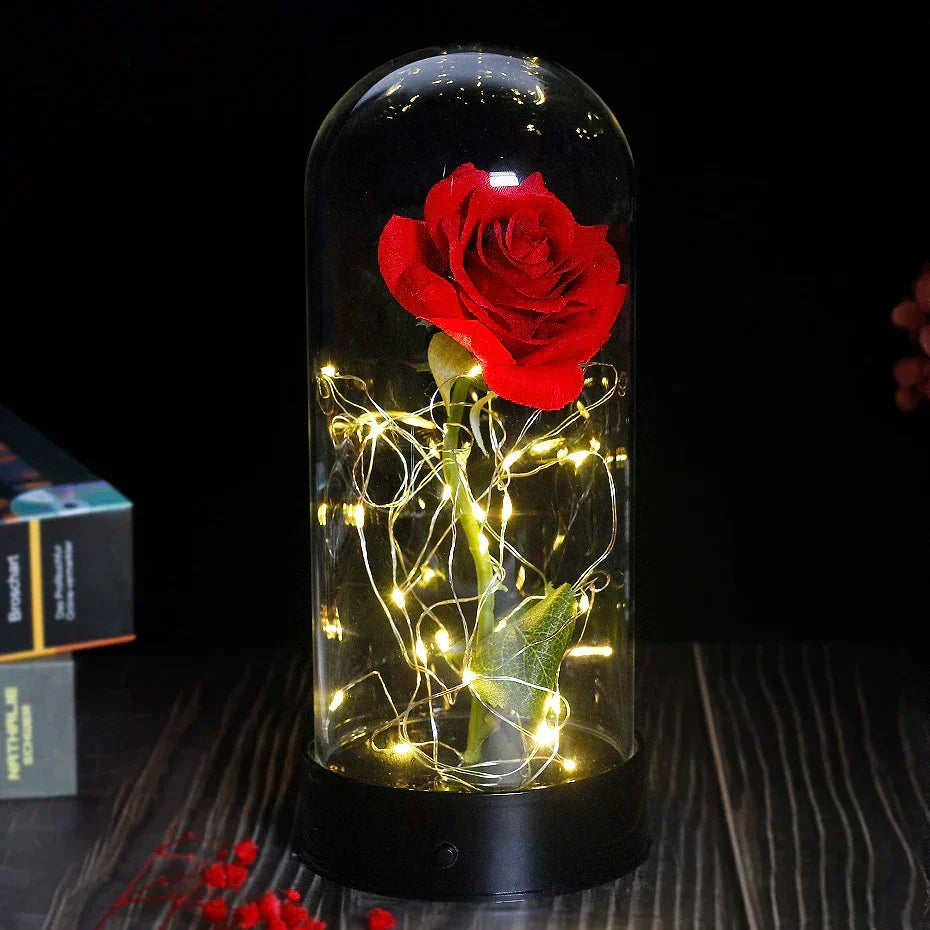 Niki – Eternal Rose in Glass Dome with Atmospheric LED Lighting