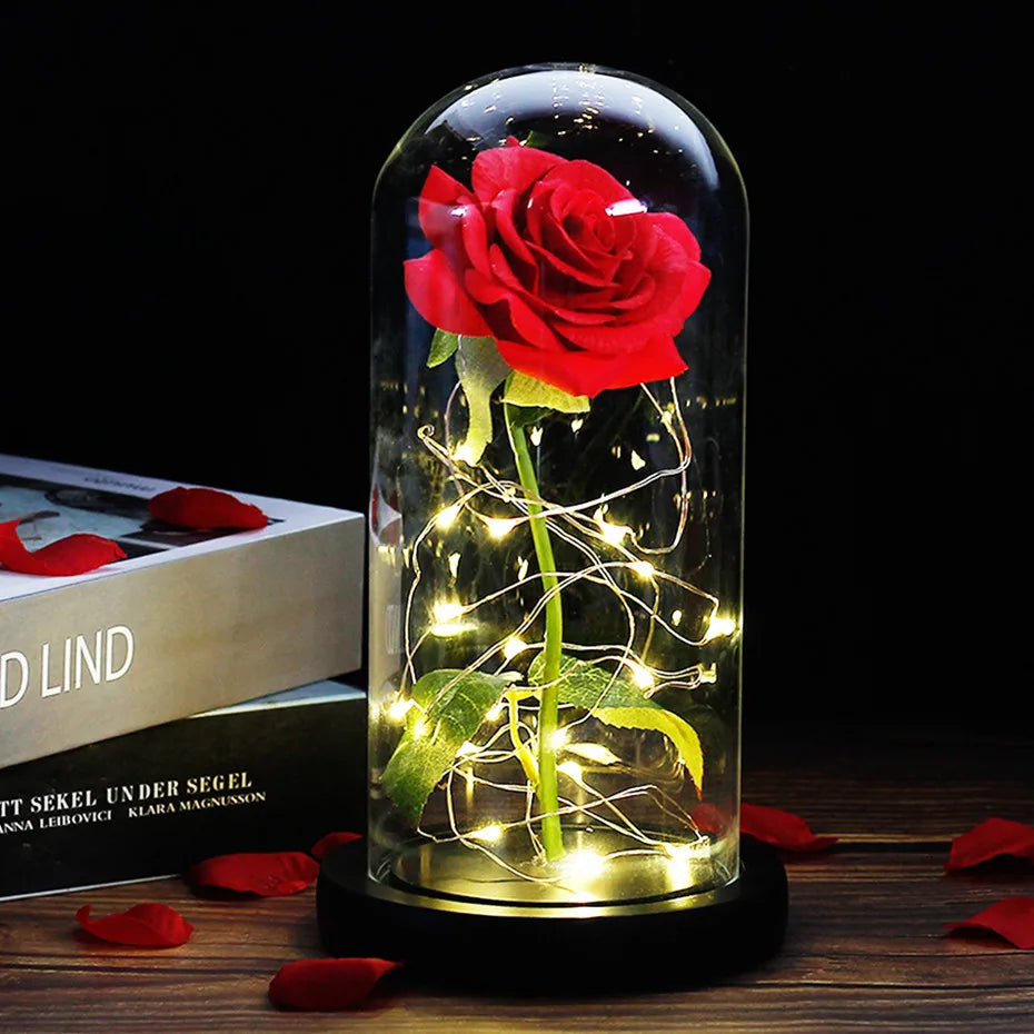 Niki – Eternal Rose in Glass Dome with Atmospheric LED Lighting