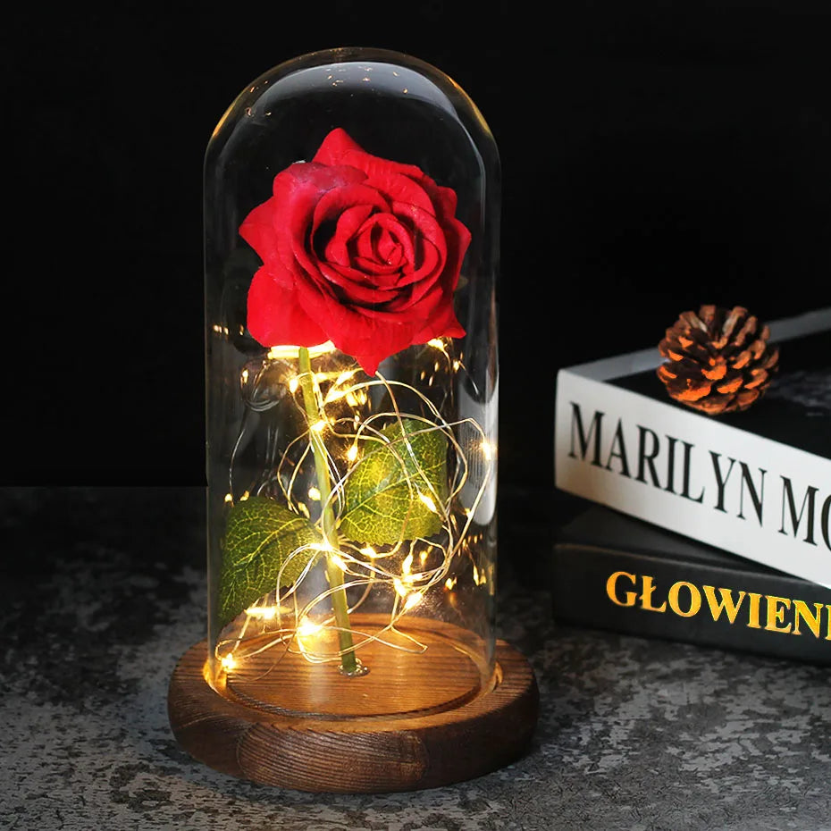 Niki – Eternal Rose in Glass Dome with Atmospheric LED Lighting