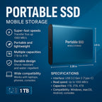 Niki | External SSD Hard Drive Aluminum Portable Storage 128GB