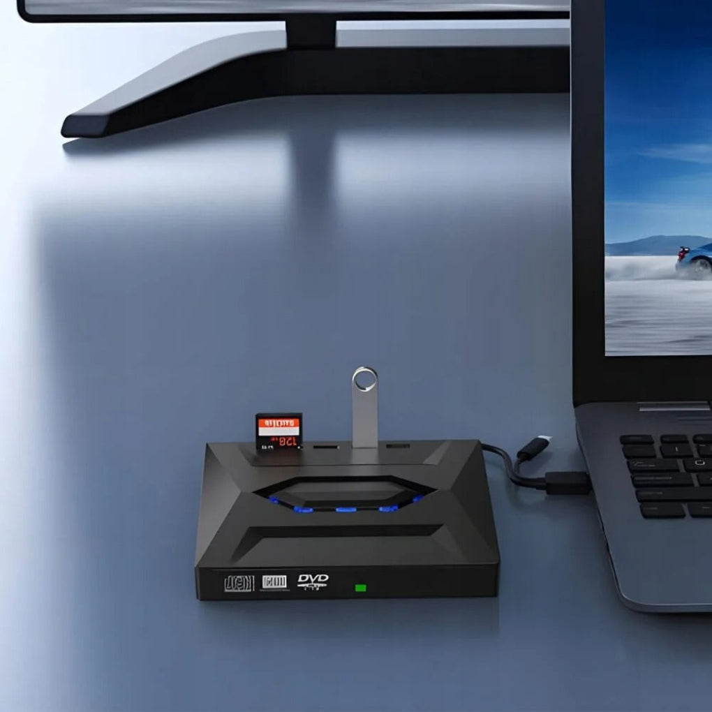 Niki | USB CD DVD Writer with SD Card Slot & Hub