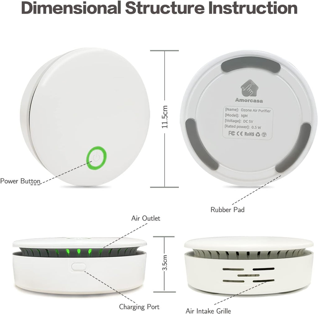 Niki | Ozone Odor Eliminator - Portable Air Freshener for Homes & Cars
