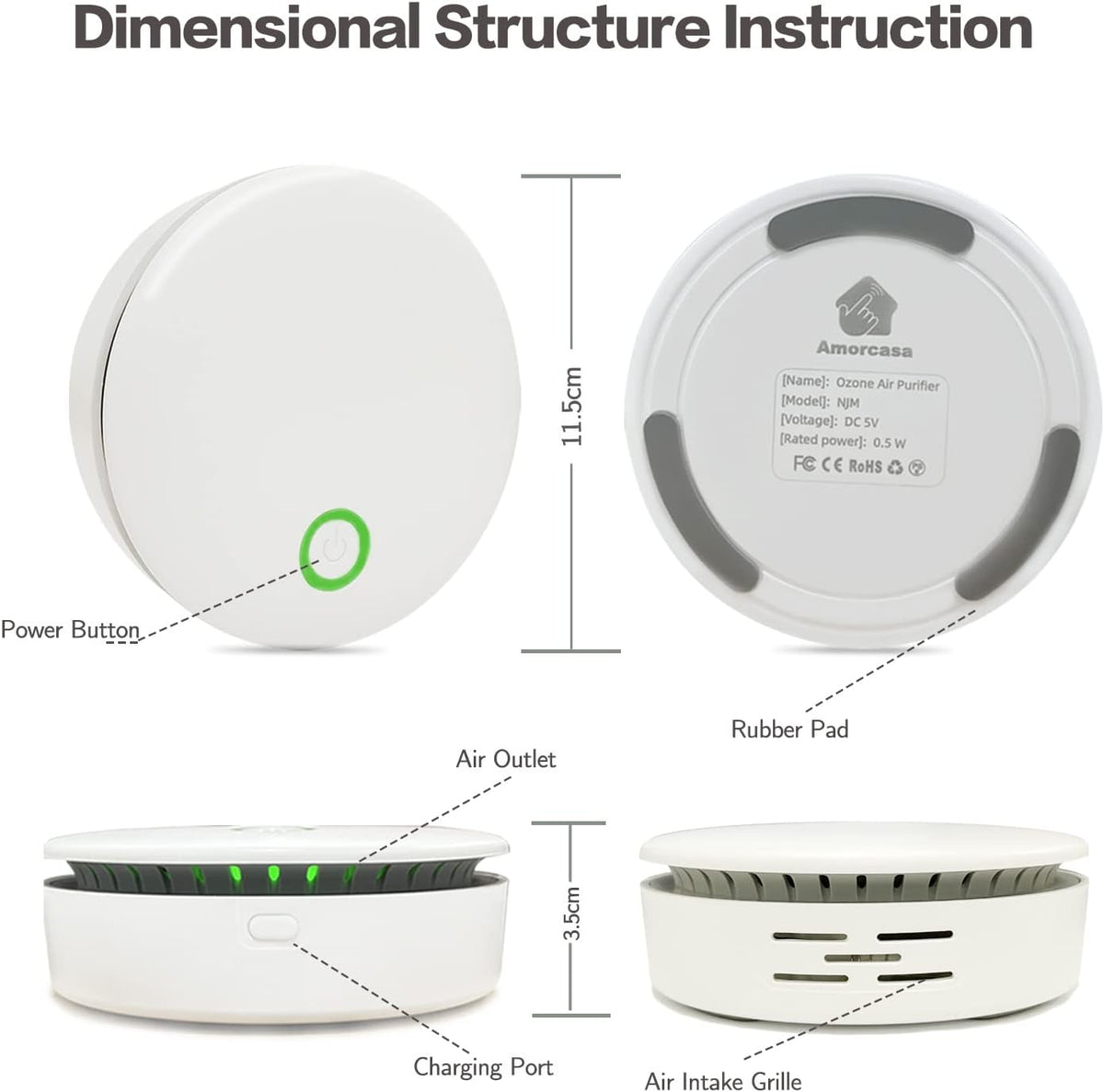 Niki | Ozone Odor Eliminator - Portable Air Freshener for Homes & Cars