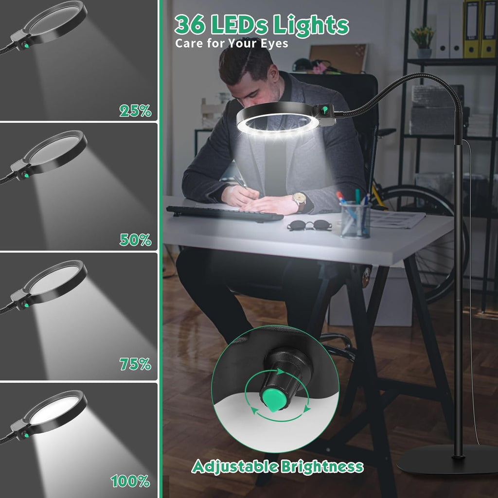Niki | Full-Page Magnifying Glass with LED Light – Hands-Free Reading Aid for Books, Crafts & Hobbies