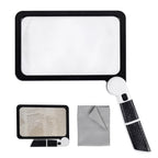 Niki | Full-Sided Handheld Magnifier – 5X Magnification, LED Illuminated Magnifier with 3 Modes, Ideal for Reading Books and for Seniors