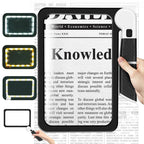 Niki | Full-Sided Handheld Magnifier – 5X Magnification, LED Illuminated Magnifier with 3 Modes, Ideal for Reading Books and for Seniors