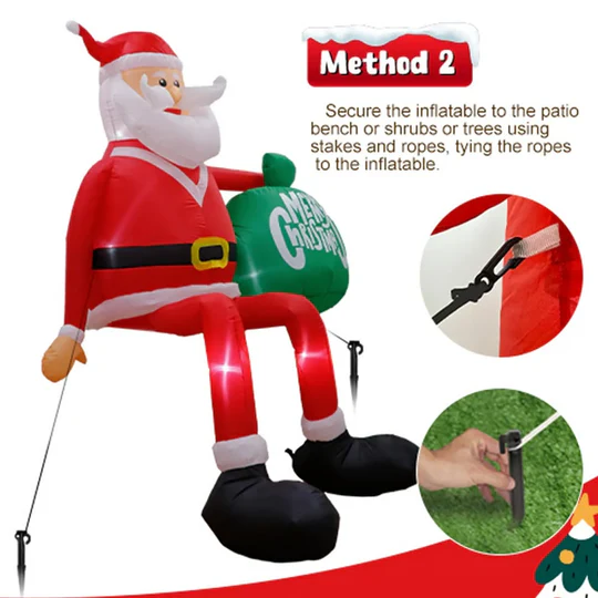 Niki | Extra-tall 8ft inflatable Santa with LEDs for your yard