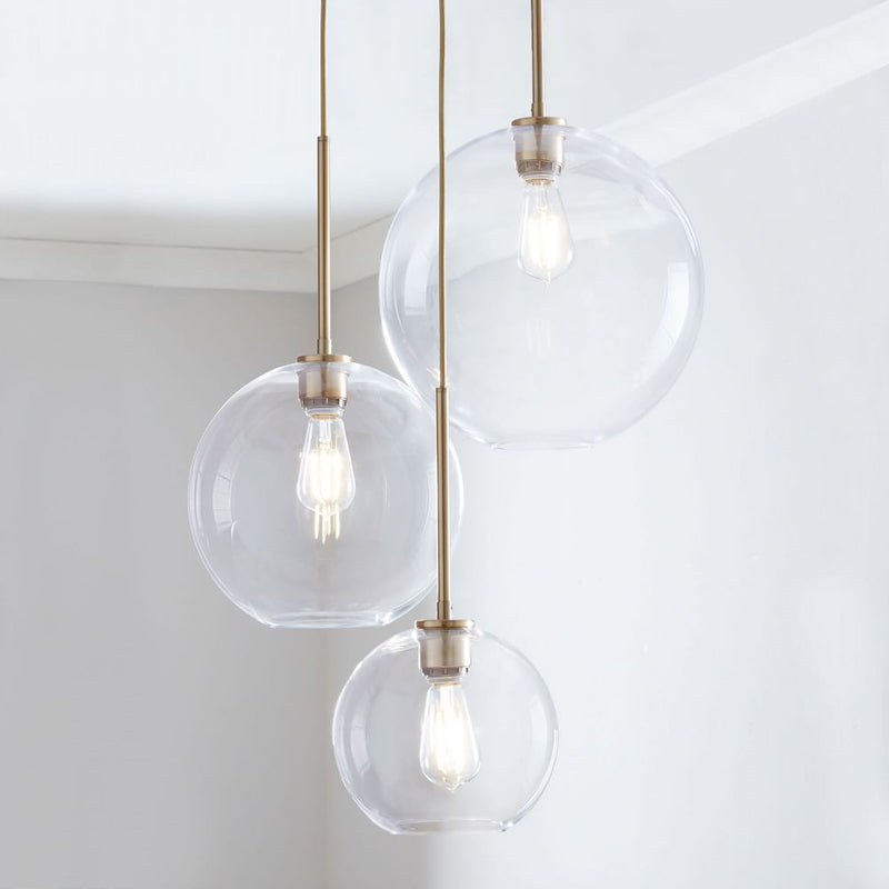 Niki | Glass Ball Pendant Light | Modern Brass Design