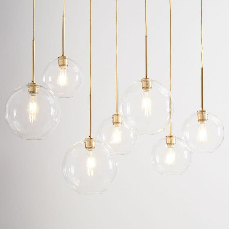 Niki | Glass Ball Pendant Light | Modern Brass Design