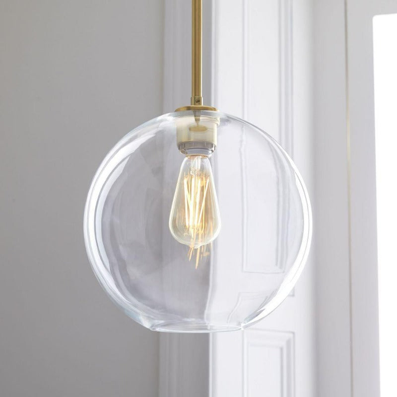 Niki | Glass Ball Pendant Light | Modern Brass Design
