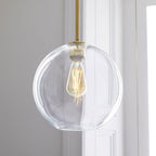 Niki | Glass Ball Pendant Light | Modern Brass Design