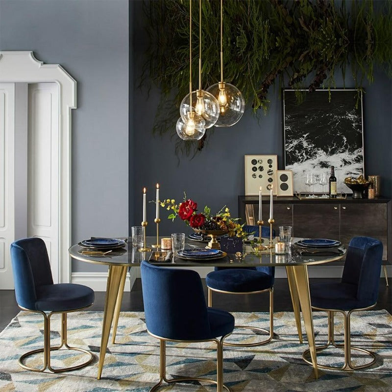 Niki | Glass Ball Pendant Light | Modern Brass Design