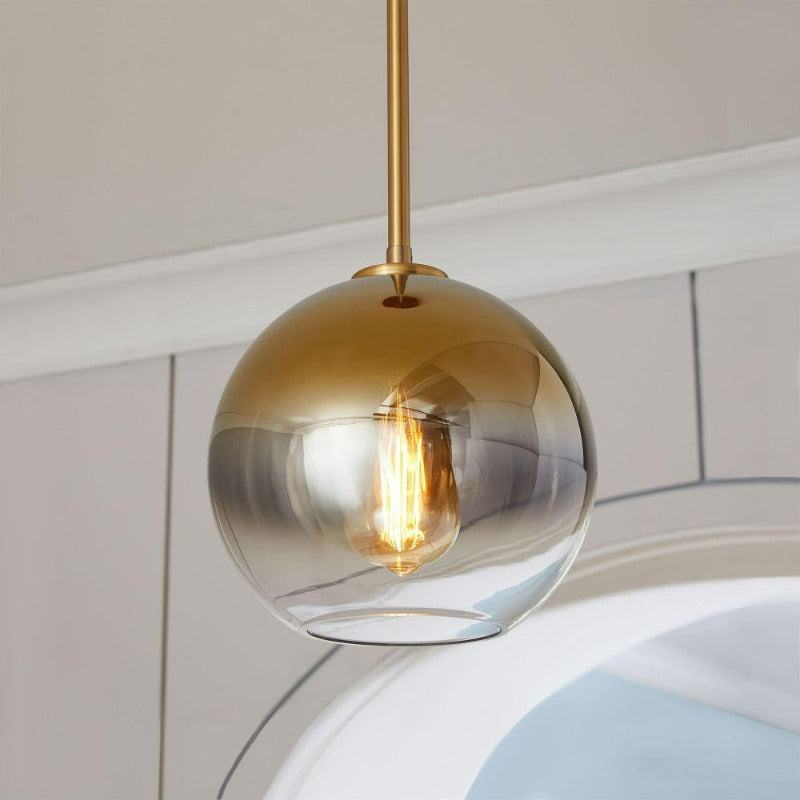 Niki | Glass Ball Pendant Light | Modern Brass Design