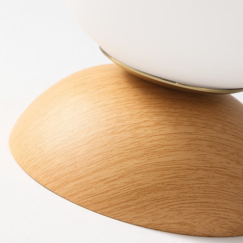 Niki | Glass Globe Ceiling Light | Wood Grain Design