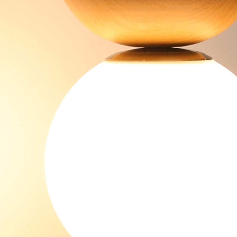 Niki | Glass Globe Ceiling Light | Wood Grain Design