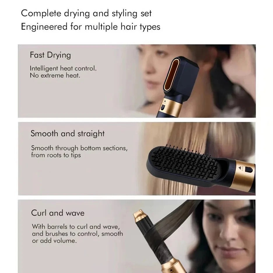 Niki | Glossify 5-in-1 Styling Wand | 1000W Ionic Hot Air Brush
