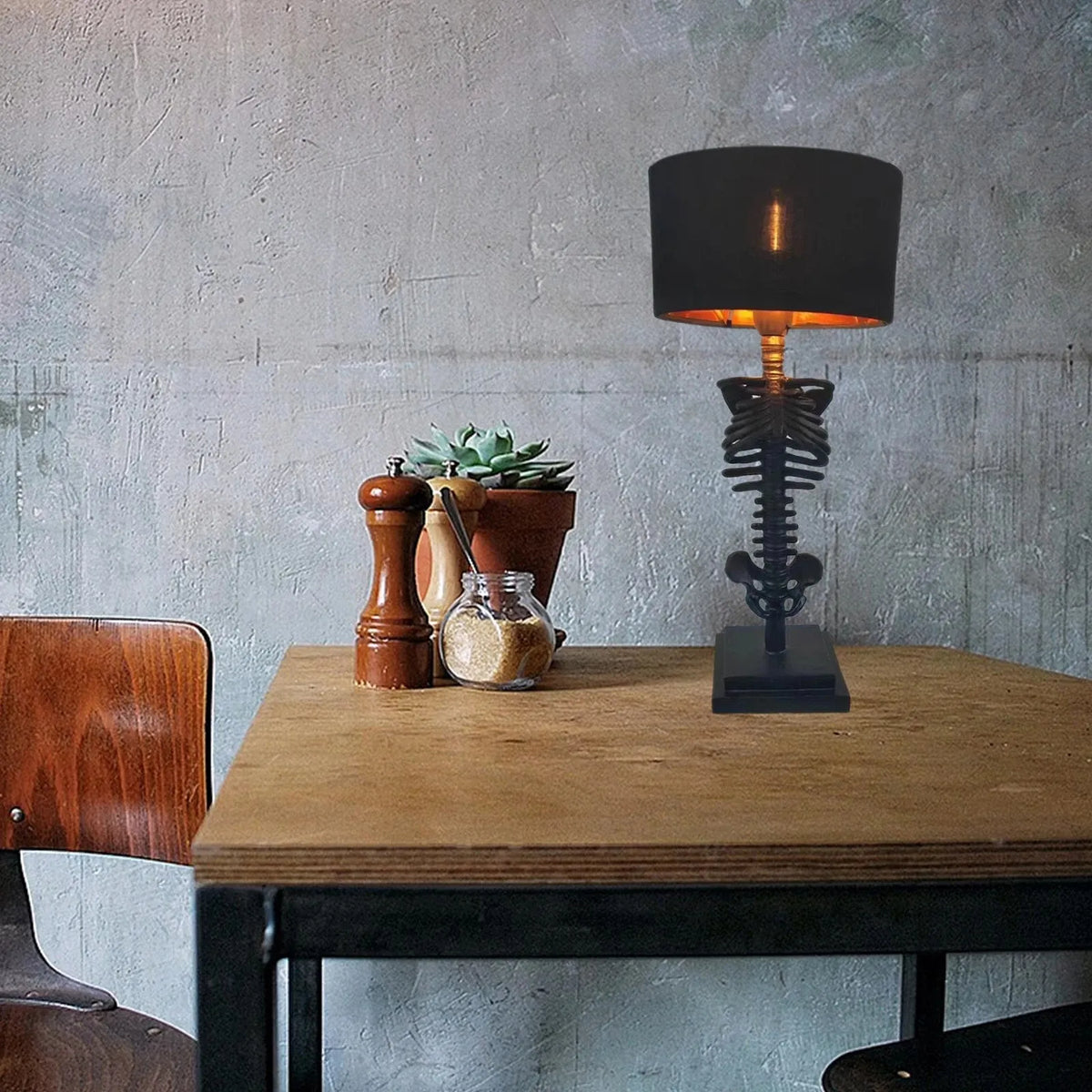 Niki | Gothic Skeleton Table Lamp | Handcrafted Art Design