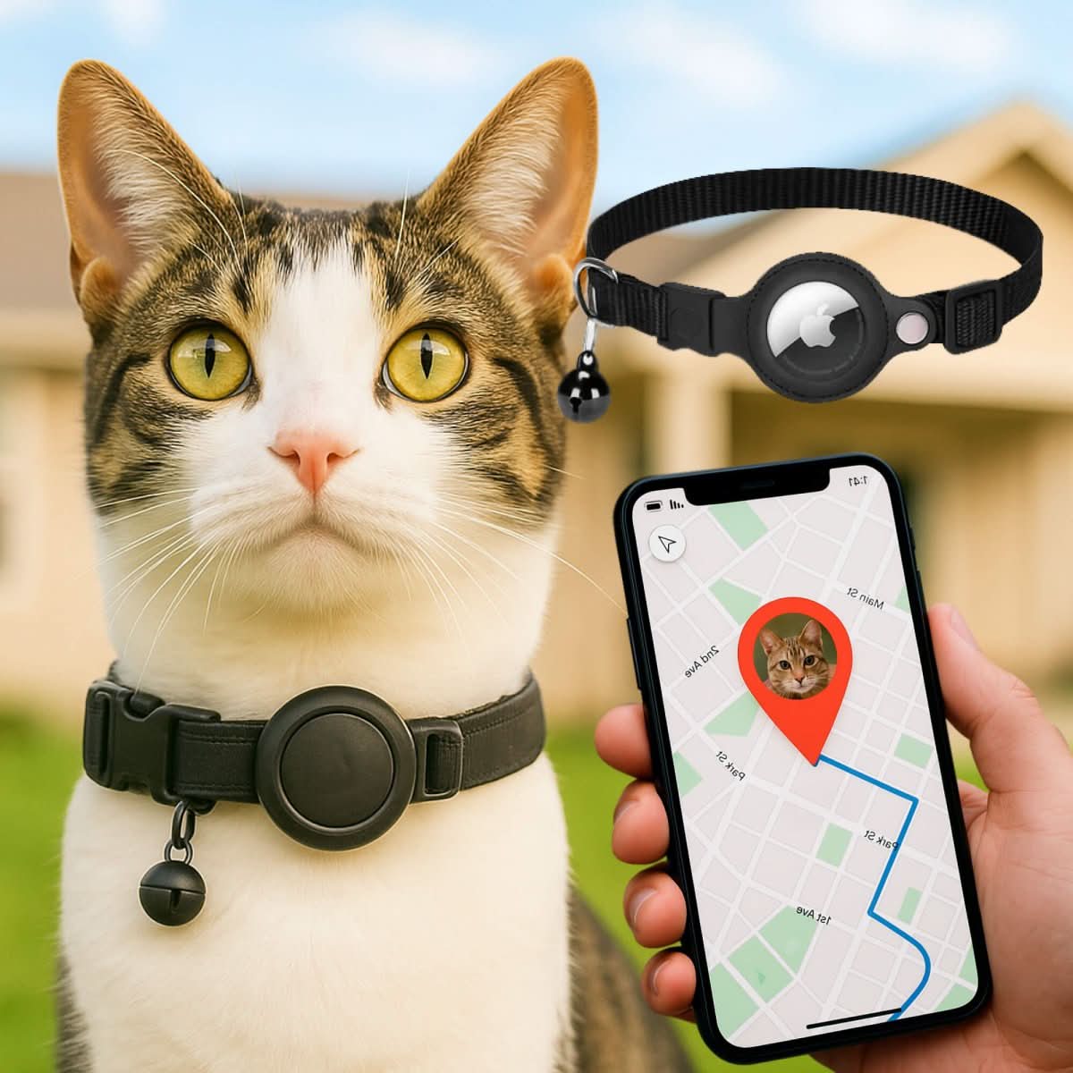 Niki | GPS Collar for Cats with Reflective Design